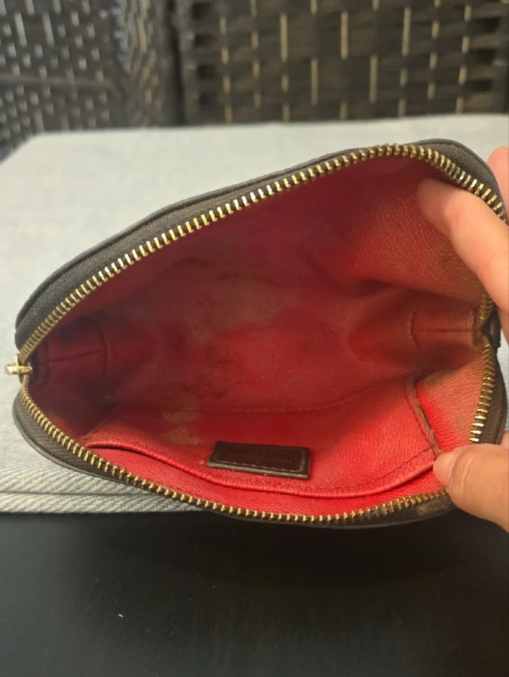 Louis Vuitton Damier Ebene Cosmetic Pouch PM (AS IS / Read Description)
